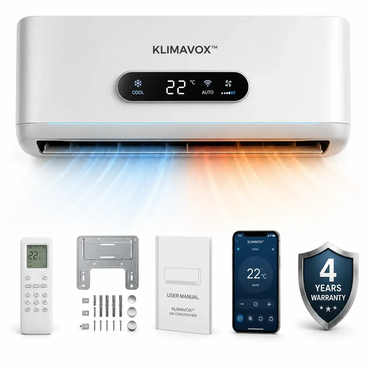KLIMAVOX complete wall-mounted cooling system package